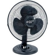 Comfort Zone Comfort Zone® CZ121BK Oscillating Table Fan 3 Speed 12" Black CZ121BK